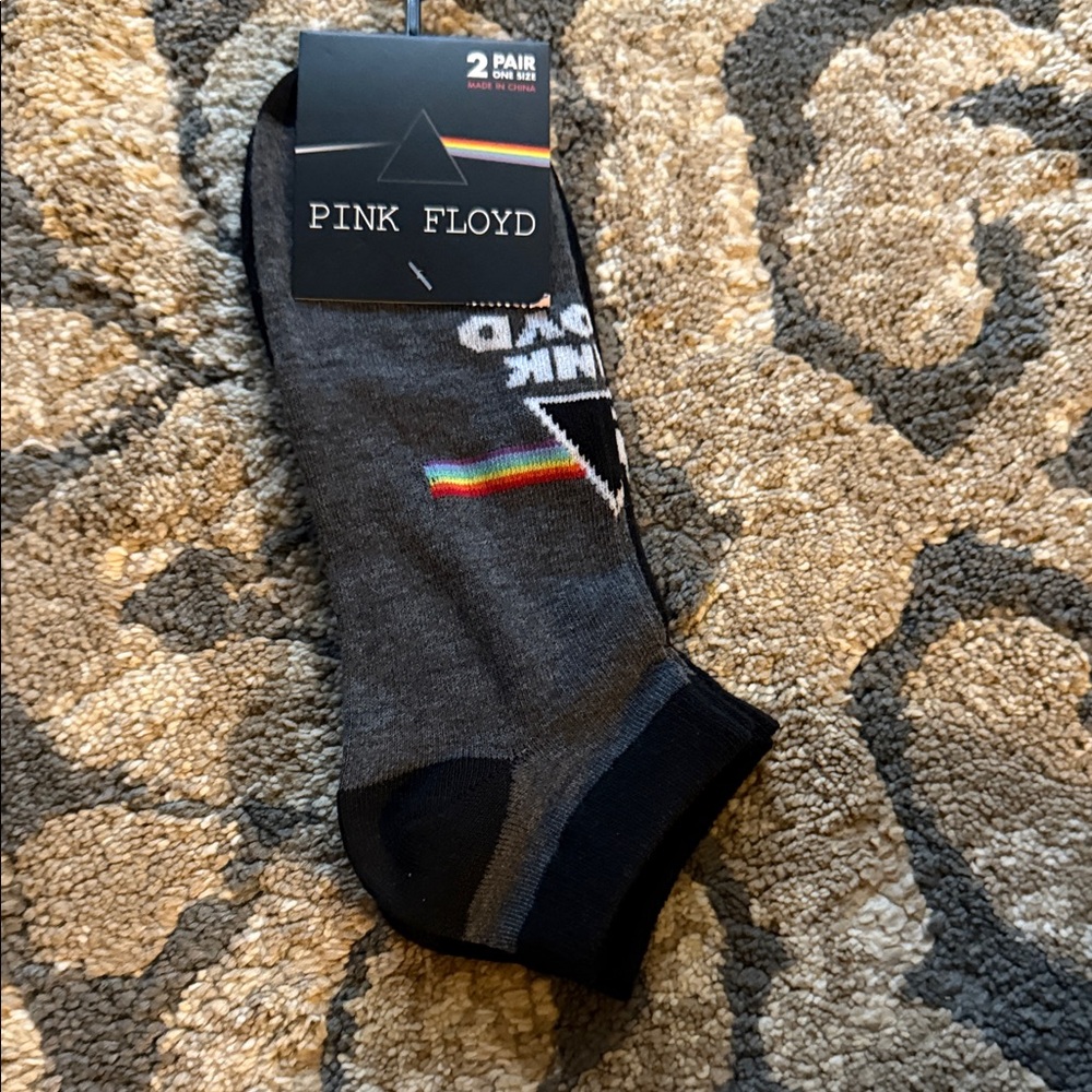 Pink Floyd Gray and Black Casual Socks